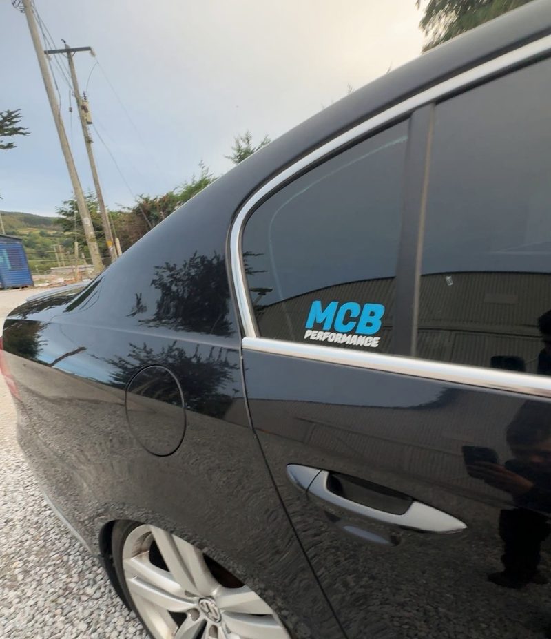 Black saloon, rear windows